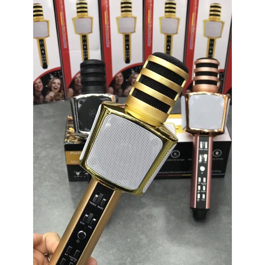 Micro Karaoke Bluetooth SD-17 Mic Hát Kèm Loa Âm Thanh Sống Động Âm Hay Tuyệt Đỉnh Chuẩn Bass Tốt Thiết Kế Sang Trọng.
