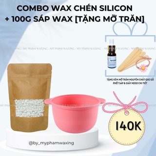 Combo 100g sáp wax + chén silicon