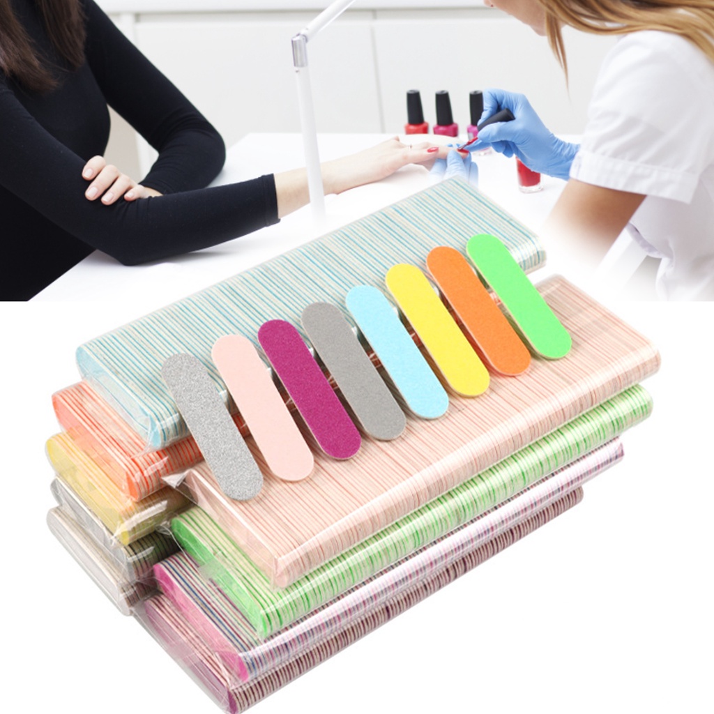 Bộ 100 Cây Dũa Móng Hai Mặt Đa Chức Năng Loại Bỏ Da Chết Tiện Dụng