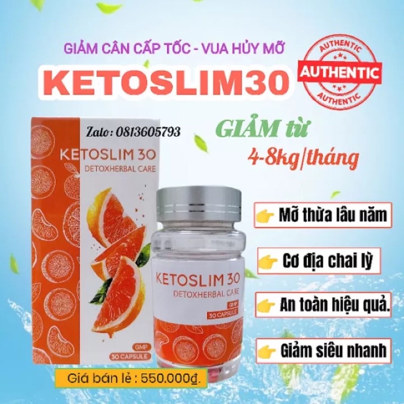 Thảo mộc giảm cân bưởi Keto Slim 30 thái lan siêu mạnh -Chính Hãnh hộp 30viên