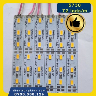 Combo 10 led thanh 12v 5730 dài 1m 72 leds/m siêu bền