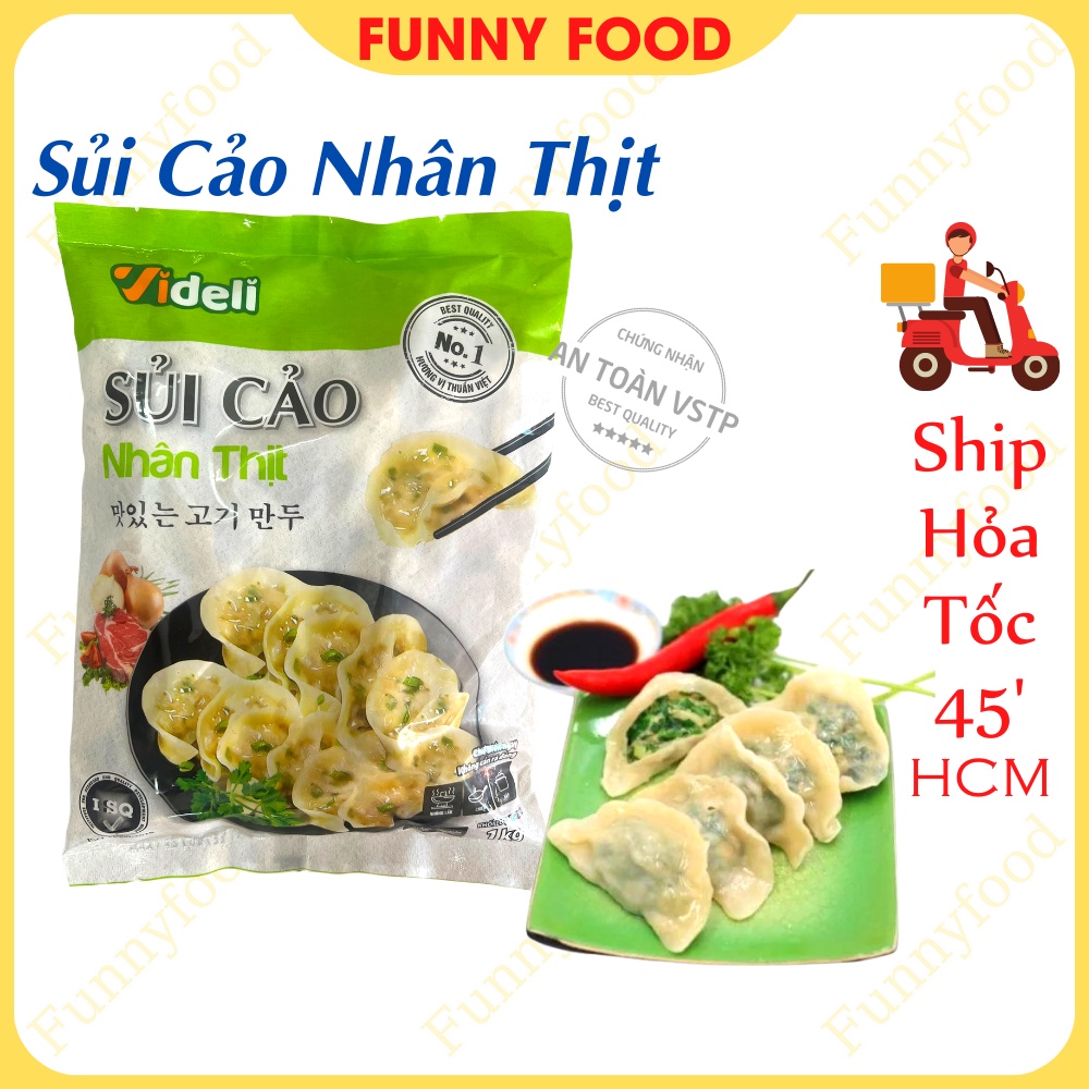 Sủi Cảo Nhân Thịt VIDELI – Sủi Cảo Ngon Túi 1kg – [Ship Hỏa Tốc HCM] – Funnyfood