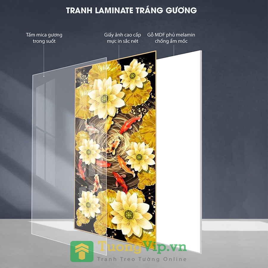 Tranh Laminate Tráng Gương - Bác Hồ Màu Trắng Đen