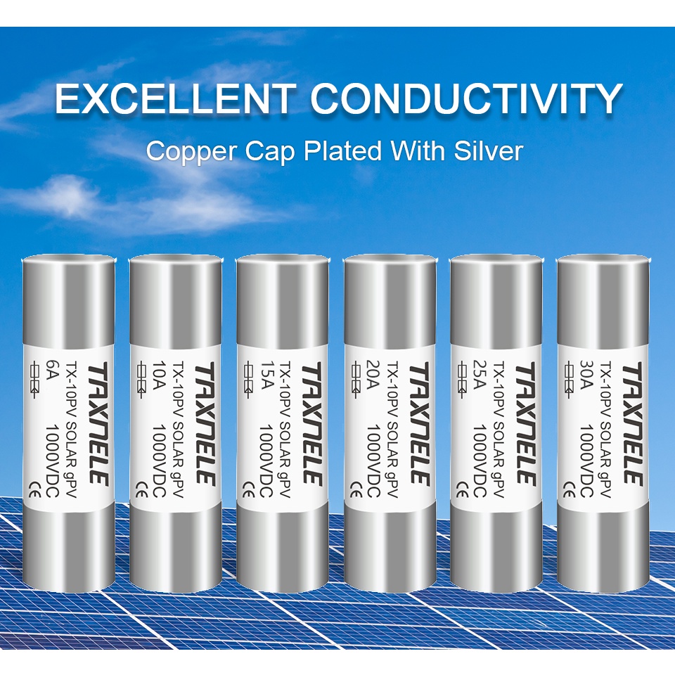 Cầu Chì Năng Lượng Mặt Trời 1000V PV 6A 10A 15A 20A 25A 30A 10 * 38MM