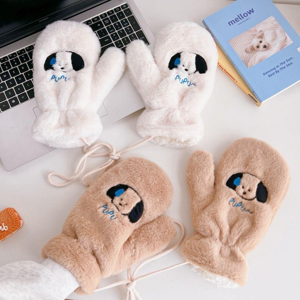 Khăn Choàng Cổ Vải Bông Dày Dặn Co Giãn Họa Tiết Chú Chó Hoạt Hình Dễ Thương