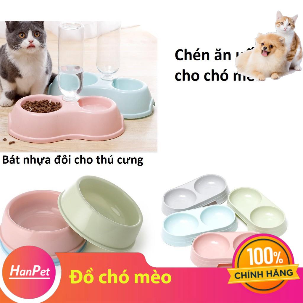 Bát nhựa cho chó- chén Ăn, Uống cho chó loại 1 ngăn và 2 ngăn chất liệu nhựa an toàn (Nhiều loại)