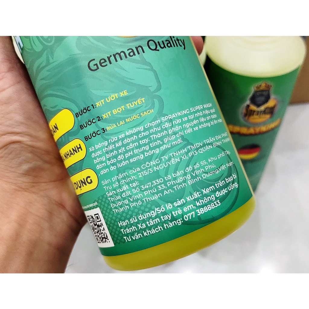 NƯỚC RỬA XE CHẠM / KHÔNG CHẠM SPRAYKING SUPER WASH 1L GIÚP XẾ IU SẠCH BÓNG, THƠM MÁT ĐẾN TỪNG NGÓC NGÁCH