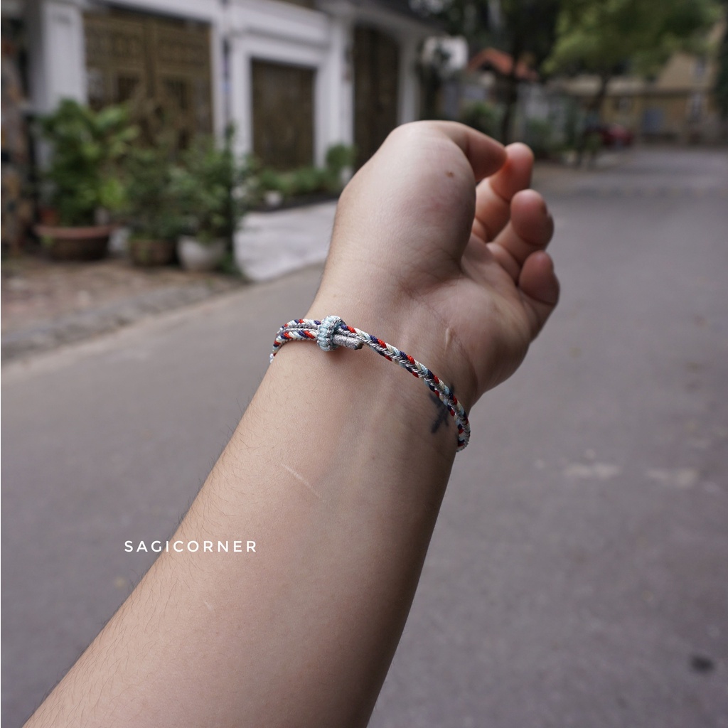Vòng tay may mắn handmade tết 5 màu dây