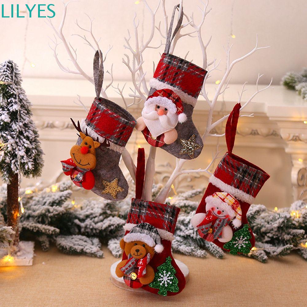 Vớ Bông Treo Trang Trí Giáng Sinh DIY Hình Ông Già Noel / Người Tuyết / Tuần Lộc / Gấu Đáng Yêu