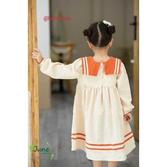 ĐẦM VÁY BÉ GÁI DÀI TAY VẢI MỀM NHẬP MUA 2 TẶNG 1 CHIP BÉ GÁI HAIVANCO 12 đến 40 kg mềm mại THOÁNG MÁT đi học đi chơi đẹp