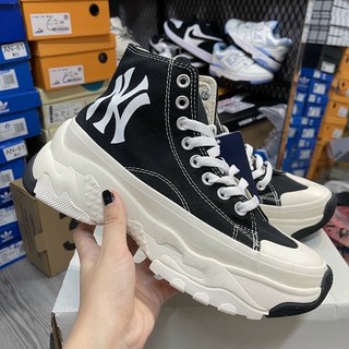 [Có sẵn-ship hỏa tốc] Giày Sneaker MLB Chunky High Black| Giày Chunky Đen Cao Cổ Đế Cao