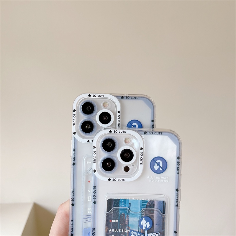 Ốp Điện Thoại TPU Mềm Trong Suốt Có Túi Khí Chống Rơi Và Ngăn Đựng Thẻ Cho iPhone 14 13 12 11 Pro Max XR XS 8 / 7 Plus