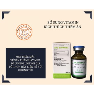 Ade. bcomplex 20ml bổ sung vitamin, thú thèm ăn mau khỏe