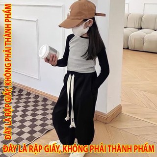 Rập giấy kr097 - bộ thu đông raglan quần thụng