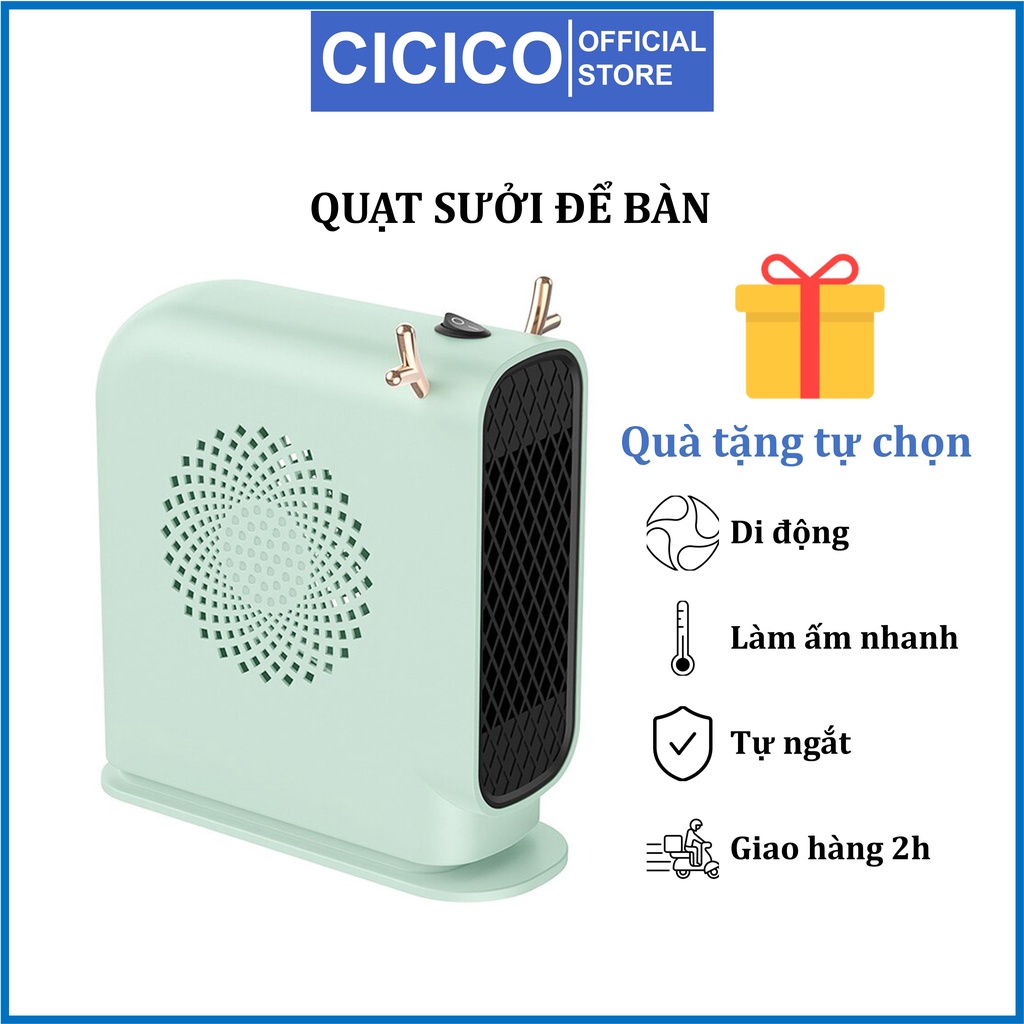 Quạt sưởi ấm mini để bàn công suất 500-1000W, máy sưởi chạy êm, 1 đổi 1 trong 7 ngày.