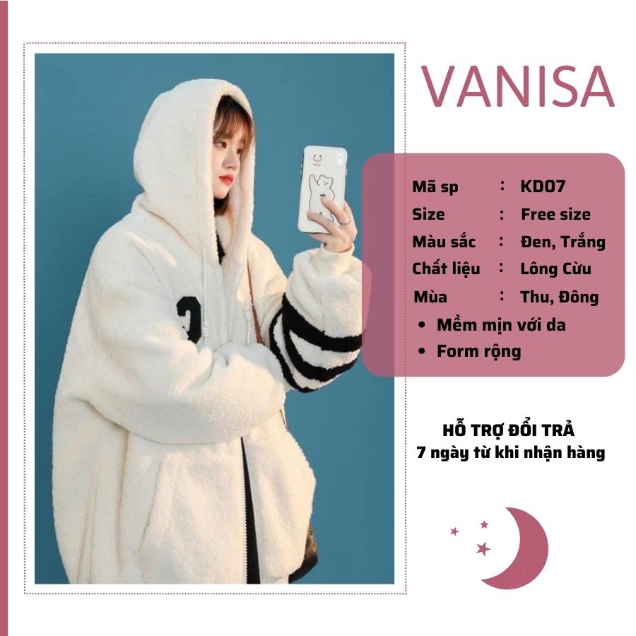 Áo khoác lông cừu nữ ulzzang quảng châu form rộng phong cách ulzzang hàn quốc VANISA KD07