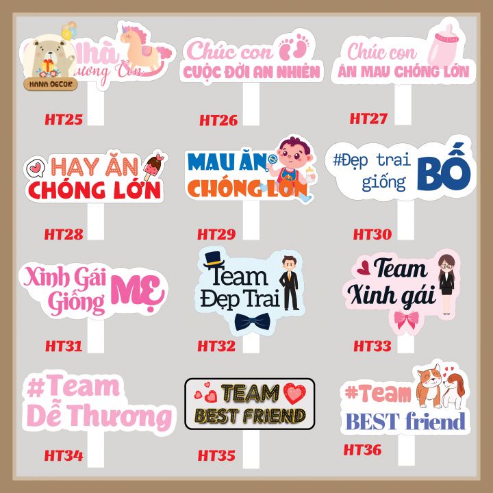 Hashtag cầm tay trang trí sinh nhật Hanadecor
