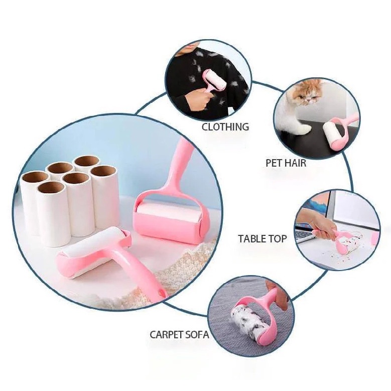 Cây lăn lông chó mèo kèm lõi - Cây lăn bụi bẩn lông tóc trên quần áo thảm sofa tiện lợi