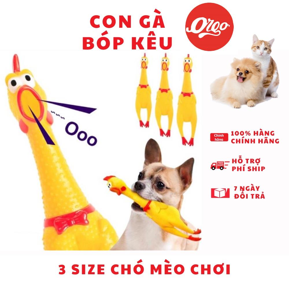 Orgo New- Con gà Trung Ruồi, gà nhựa bóp kêu (3 size) Gà La hét Đồ chơi cho chó mèo