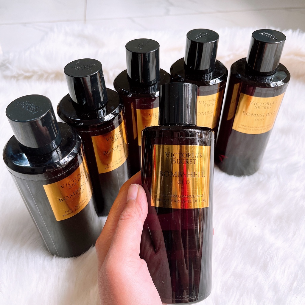 Xịt thơm toàn thân victorias secret  Bombshell Oud đen huyền bí - 250ml