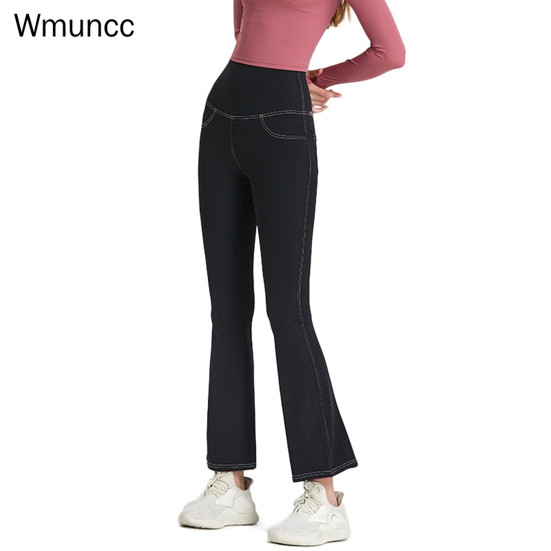 Wmuncc Quần Legging Ống Loe Lưng Cao Nâng Hông Tập Yoga Thể Hình Dành Cho Nữ