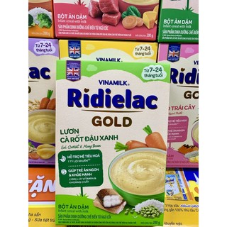 Bột Ăn Dặm Vinamilk Ridielac Gold Lươn Cà Rốt Đậu Xanh Hộp 200g