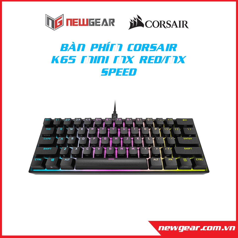 Bàn phím cơ Corsair K65 RGB MINI Mx Red/Mx Speed