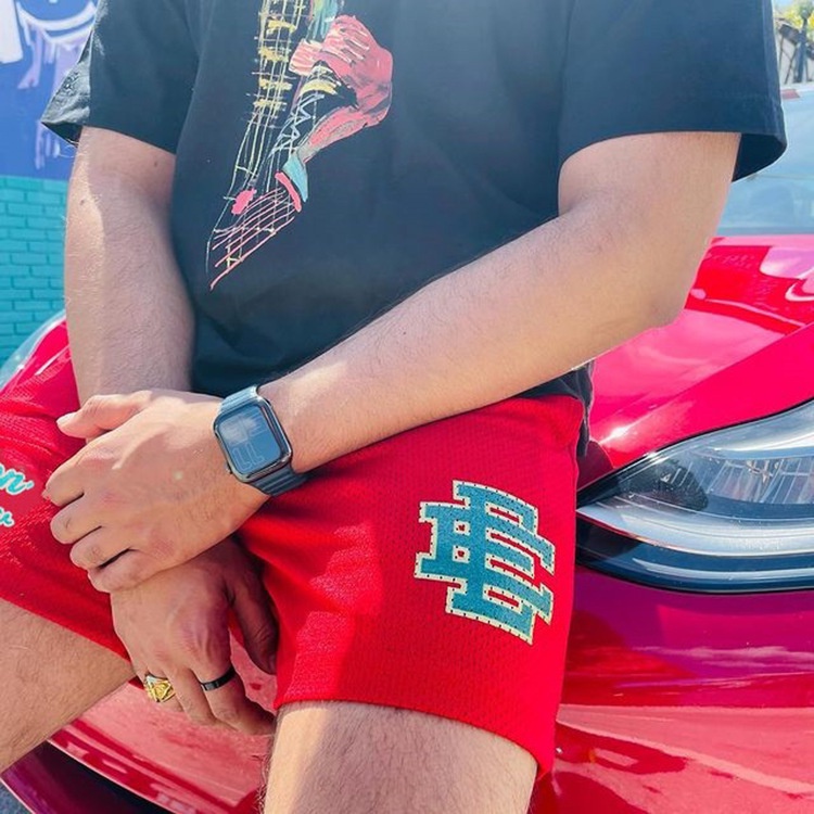 Quần Short Thể Thao Phối Lưới Thời Trang Đường Phố Cá Tính Cho Nam