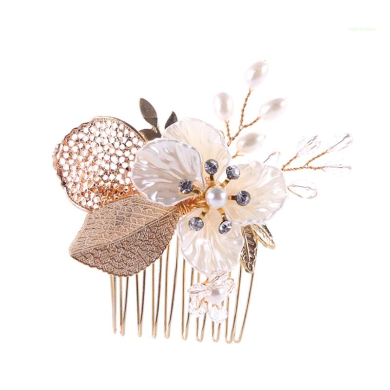 Cài Tóc Hình Hoa Lá Xinh Xắn Cho Cô Dâu