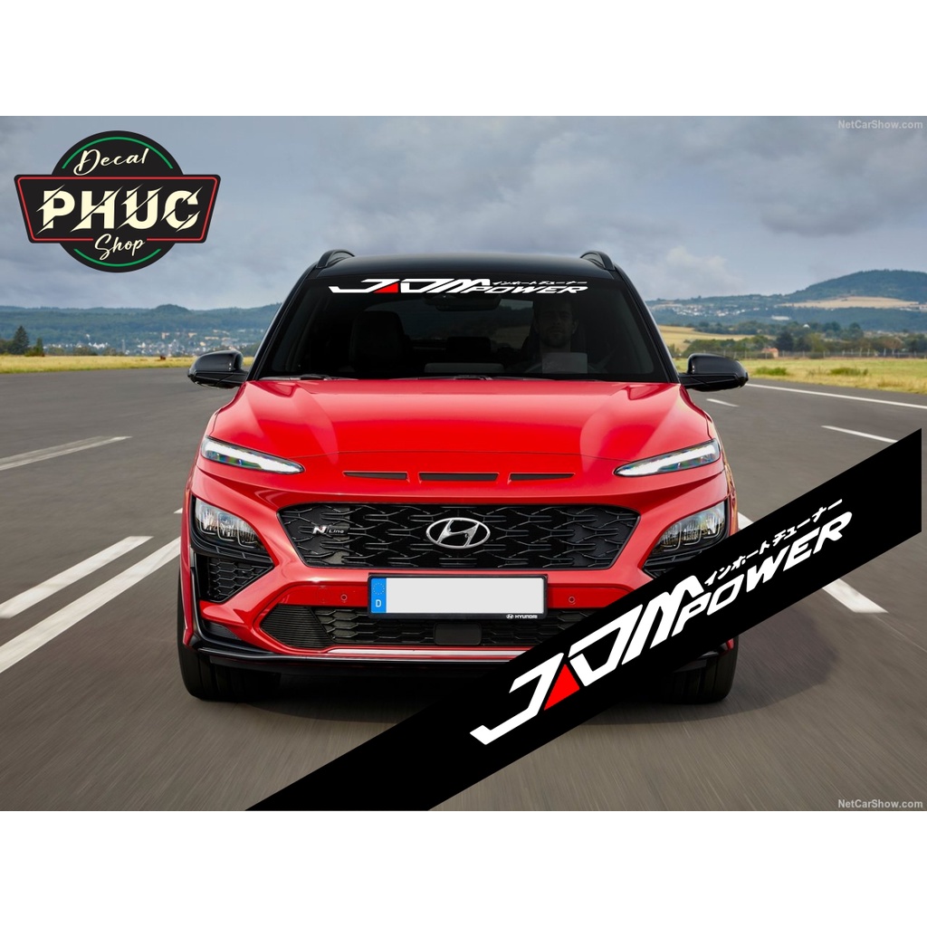 Tem dán kính lái chống nắng ô tô mẫu JDM Power