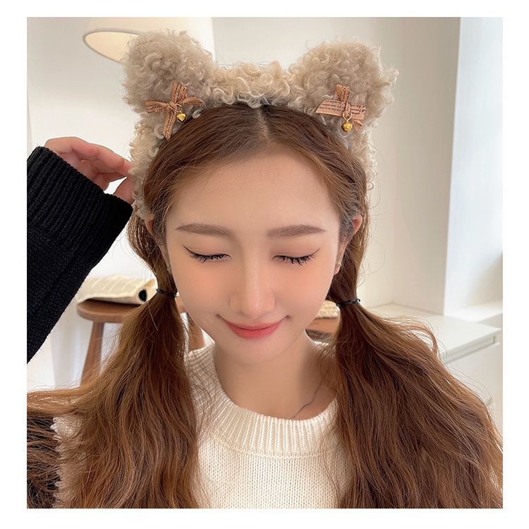 Băng Đô Cài Tóc Bằng Lông Nhung Phong Cách Công Chúa Dễ Thương Cho Nữ