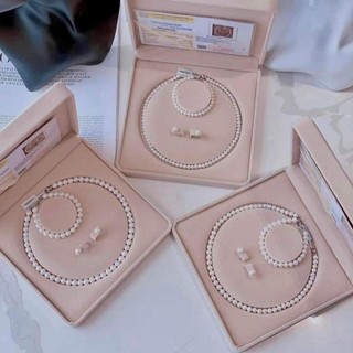 Hộp Pearl nhung hồng đựng Ngọc, bộ trang sức xịn L1