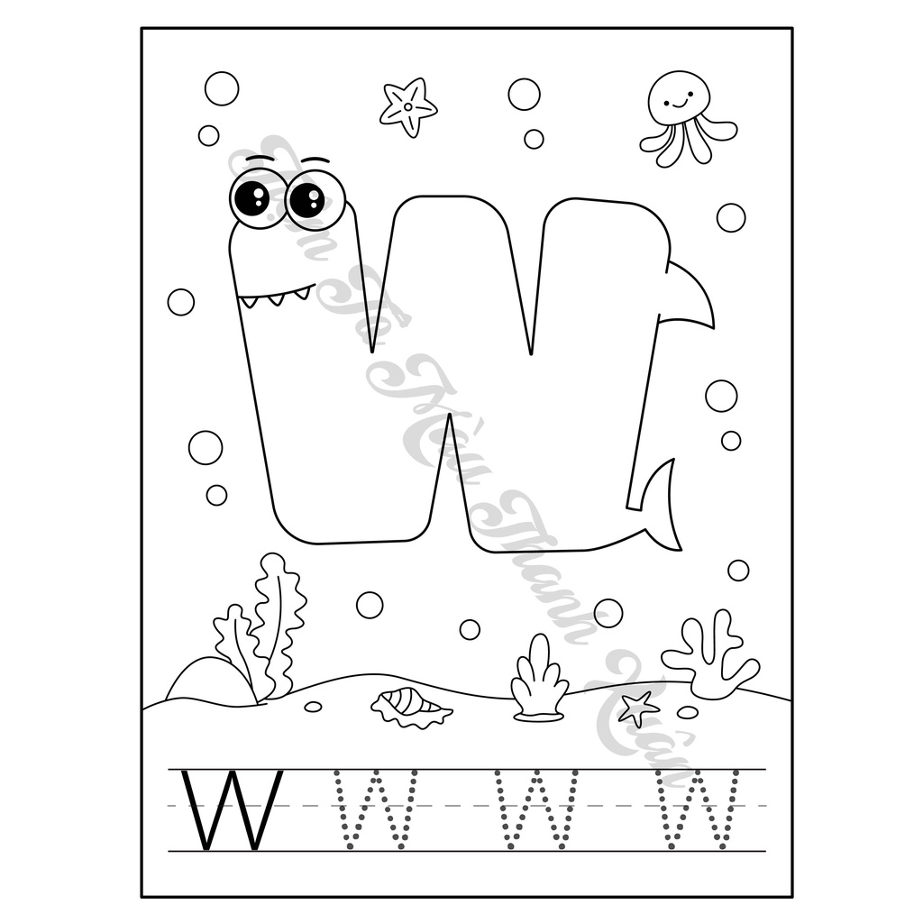 Set 26 Tờ Bảng Chữ Cái Tiếng Anh Và 10 Tờ Chữ Số Hình Baby Shark Cute Cho Bé - Tiệm Tô Màu Thanh Xuân