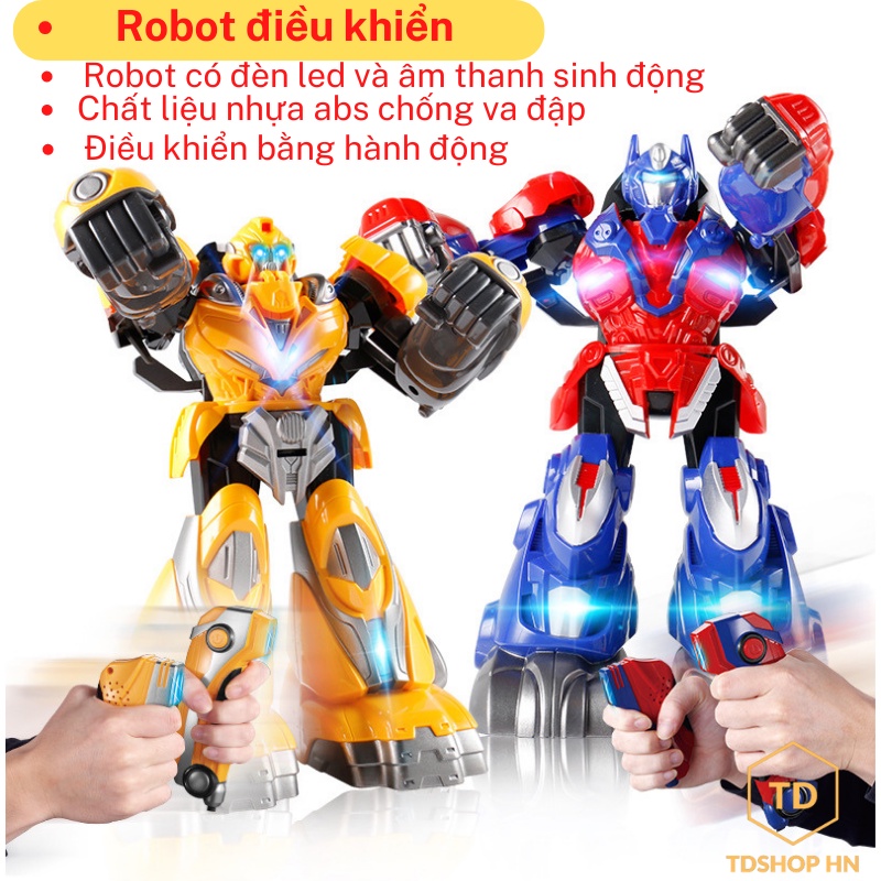 Robot điều khiển từ xa đấm bốc 2.4G cao cấp, Robot điều khiển từ xa chiến đấu có âm thanh và đèn led, tdshophn