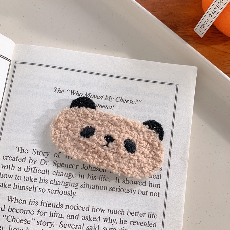 Kẹp Tóc Hình Thỏ / Gấu Trúc Bằng Lông Nhung Dễ Thương Xinh Xắn