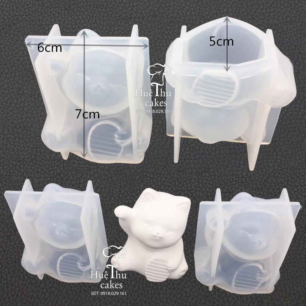 Khuôn silicon Mèo Thần Tài làm bánh rau câu 3D 4D
