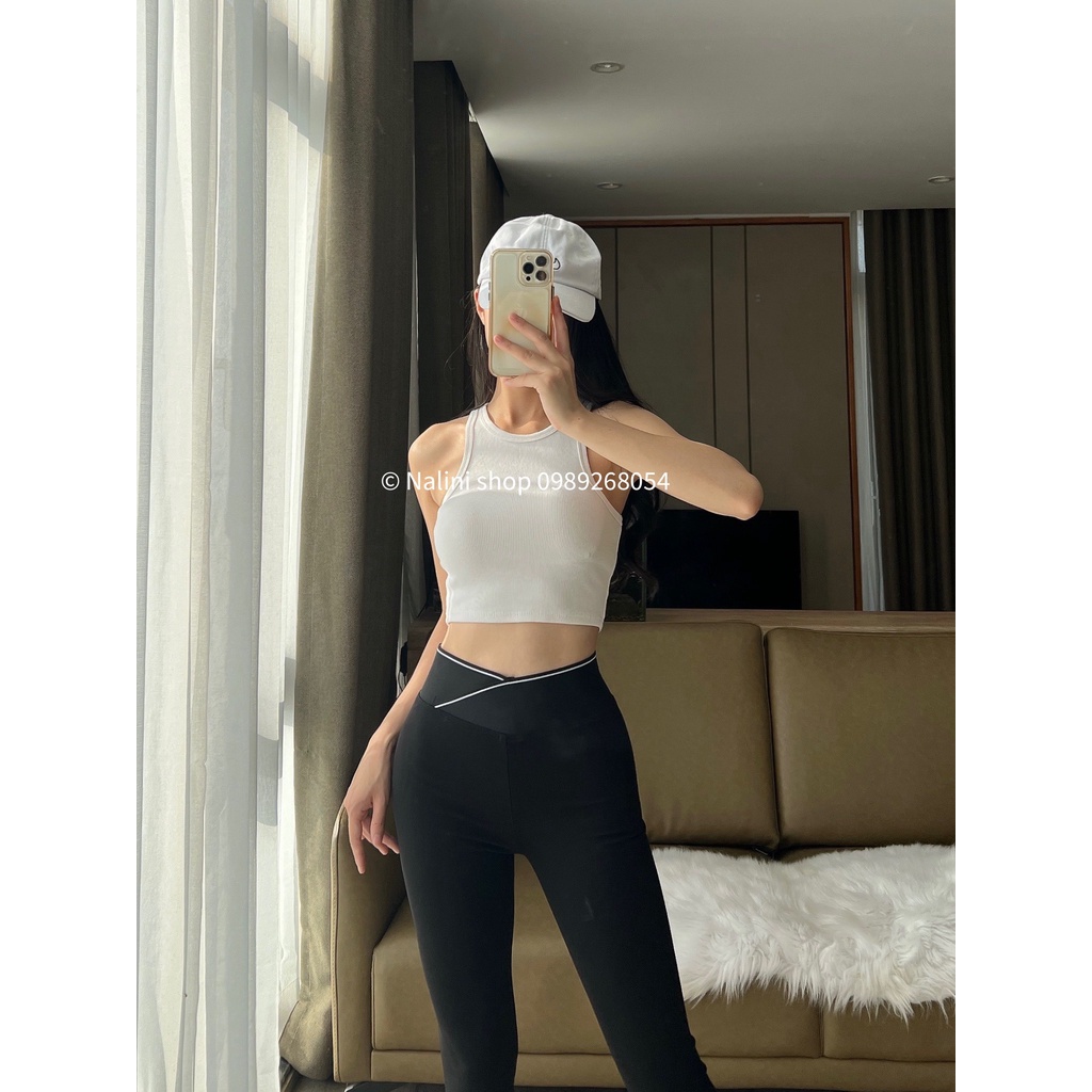 Quần Legging cạp cao Tôn Eo Đẩy Mông làm thon gọn chân cao như người mẫu tặng quà đi kèm