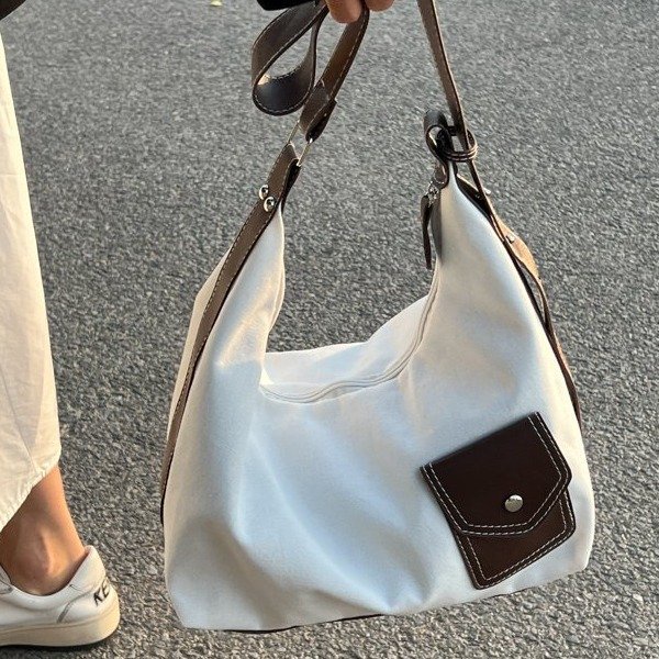 MISCHA Túi Xách Đeo Vai Nhiều Ngăn Bằng Vải Bạt Thời Trang Mùa Hè Hàn Quốc Mới 2022