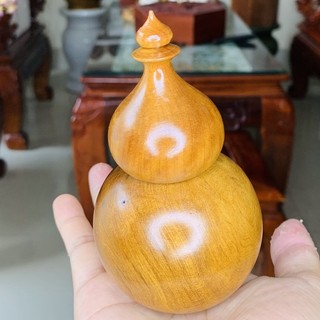 Lọ đựng tăm phong thuỷ hình hồ lô gỗ bách xanh thơm ngát