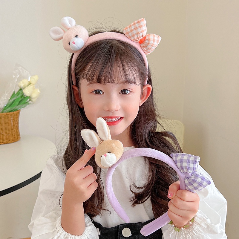 Băng Đô Cài Tóc Phủ Lông Kiểu Hoạt Hình Dễ Thương Thời Trang 2022 Cho Bé Gái