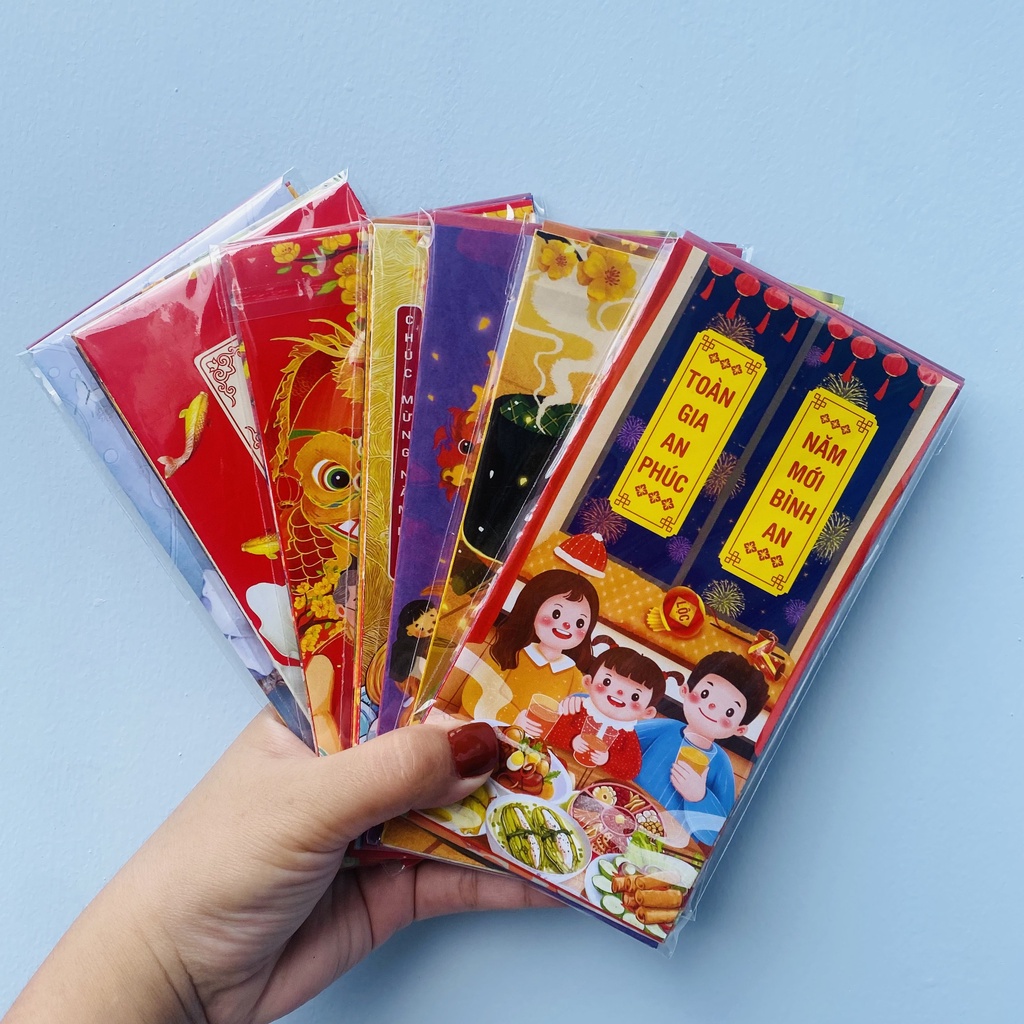 1 xấp 10 cái Bao Lì Xì Giáp Thìn Con Rồng Dễ thương 2024