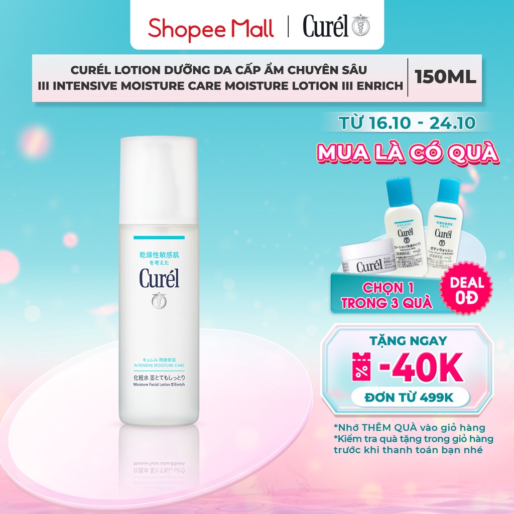 Lotion Dưỡng Da Cấp Ẩm Chuyên Sâu III Curel Intensive Moisture Care Moisture Lotion III Enrich 150ml
