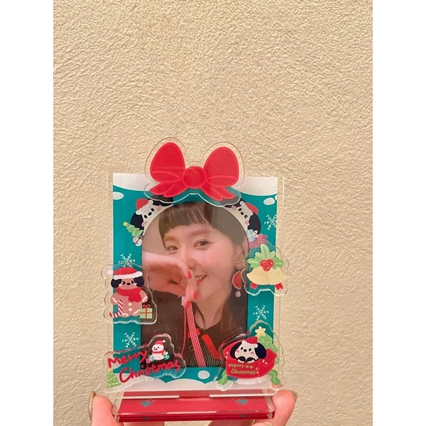 Standee card/Card holder gắn charm - Khung ảnh acrylic giáng sinh/noel trưng bo góc