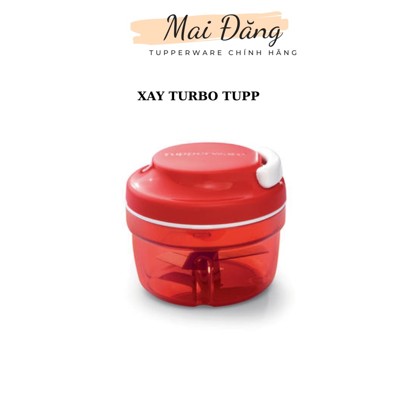 Dụng cụ xay tỏi ớt Turbo Chopper Tupperware hàng chính hãng (màu đỏ)