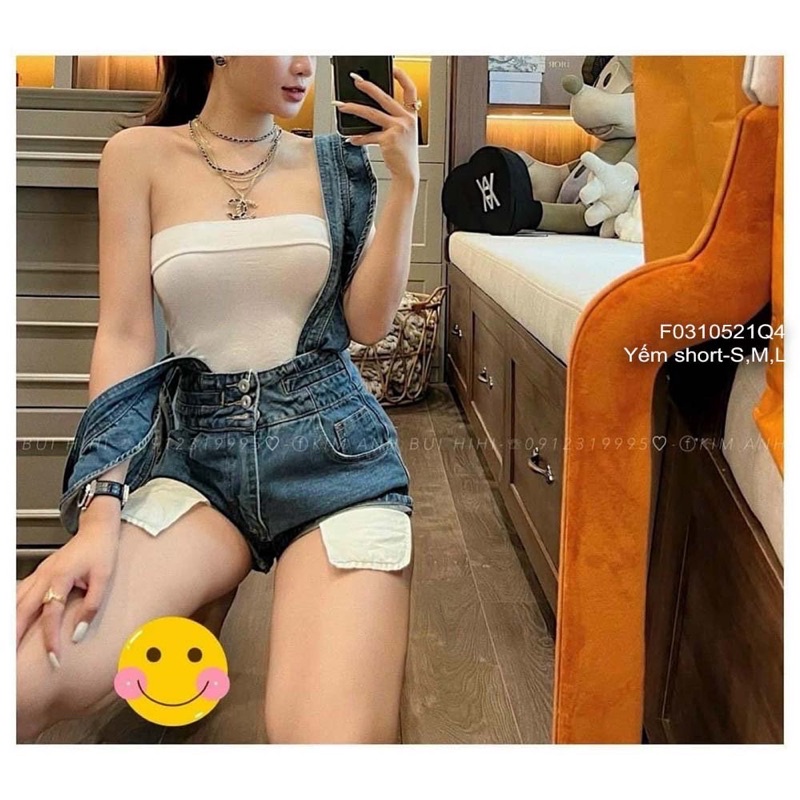 Yếm short jeans cánh tiên