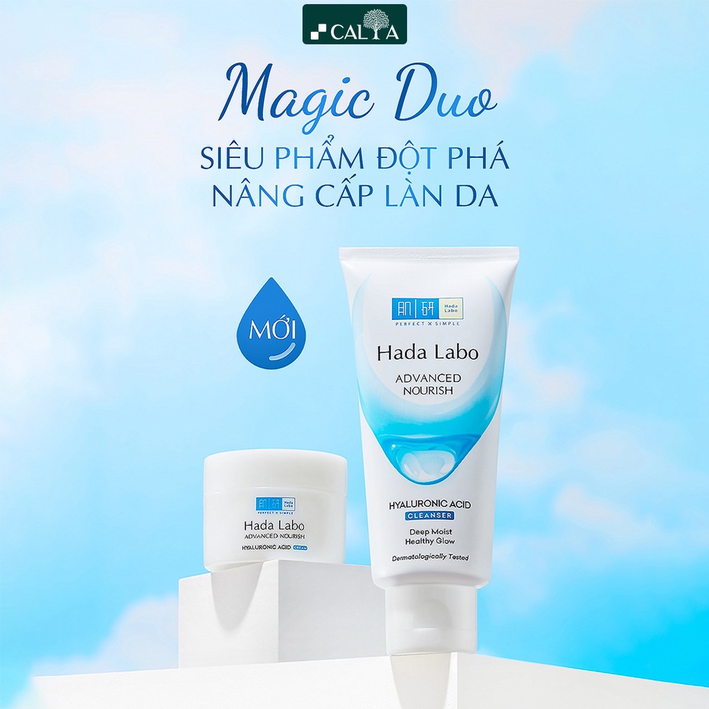 Bộ Dưỡng Da Hada Labo Trắng Dưỡng Ẩm Tối Ưu - Hada Labo Advanced Nourish Màu Trắng (Nước Tẩy Trang + SRM + Lotion + Kem)