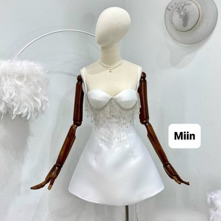 Váy 2 dây tapta cúp ngực đính dây đá