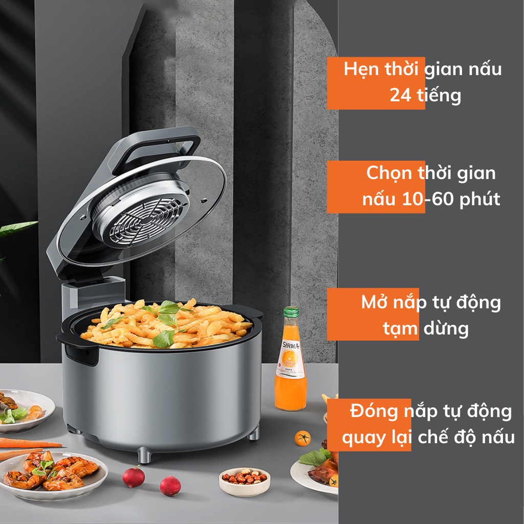 Nồi Chiên Không Dầu Nanomax Nc-801, Dung Tích 8l, Điều Khiển Cảm Ứng, Tích Hợp 8 Chế Độ Nấu, Hẹn Giờ Nấu Tự Động