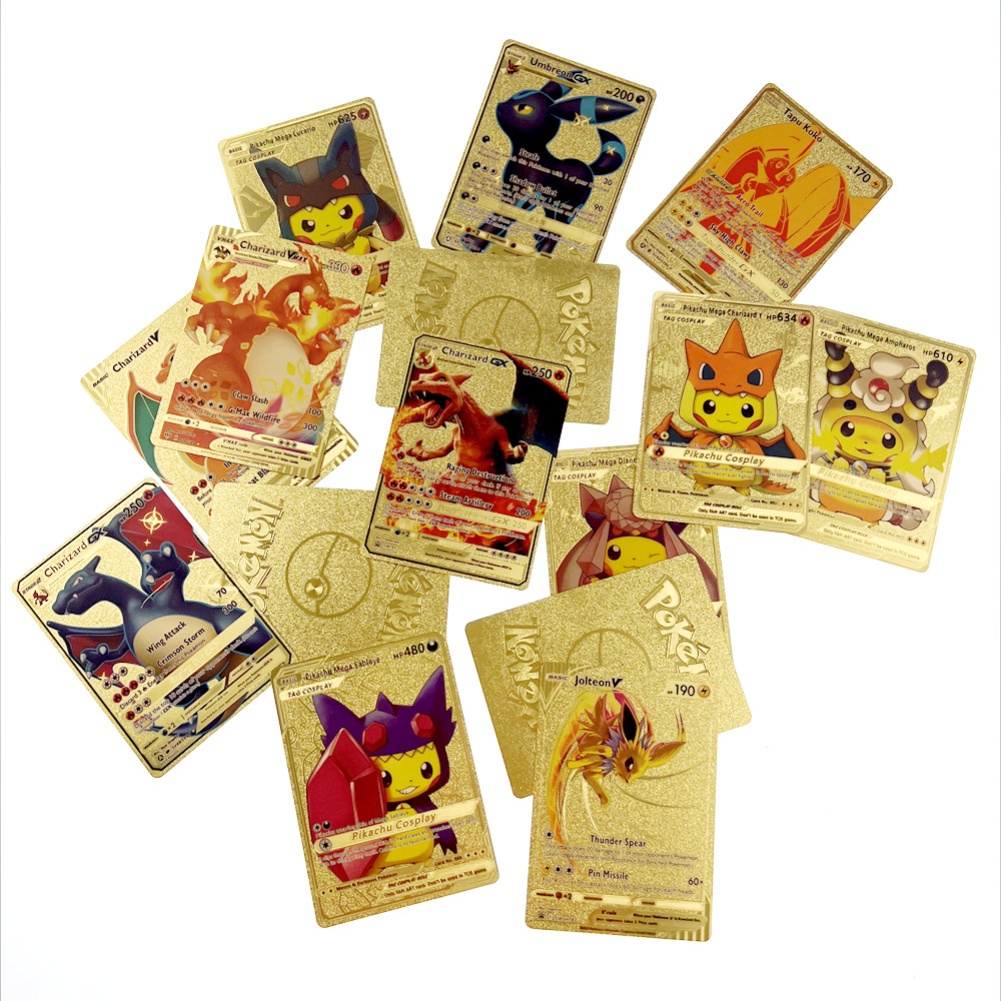 Set 110 Thẻ Bài Pokemon Màu Vàng / Bạc