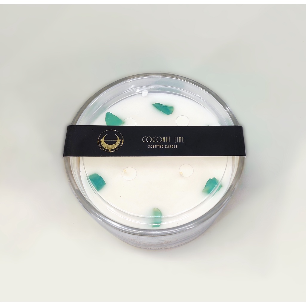 Nến thơm xuất khẩu hương nước hoa đính đá cẩm thạch phong thủy